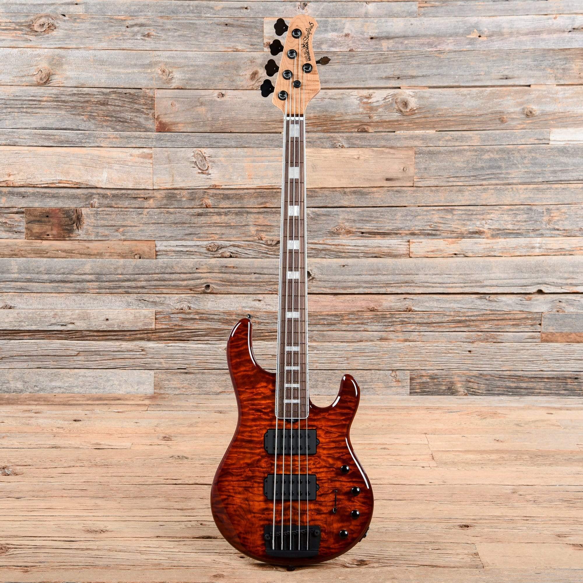 Music Man BFR StingRay Special 5 HH Giants Orange Quilt Bass Guitars / 5-String or More
