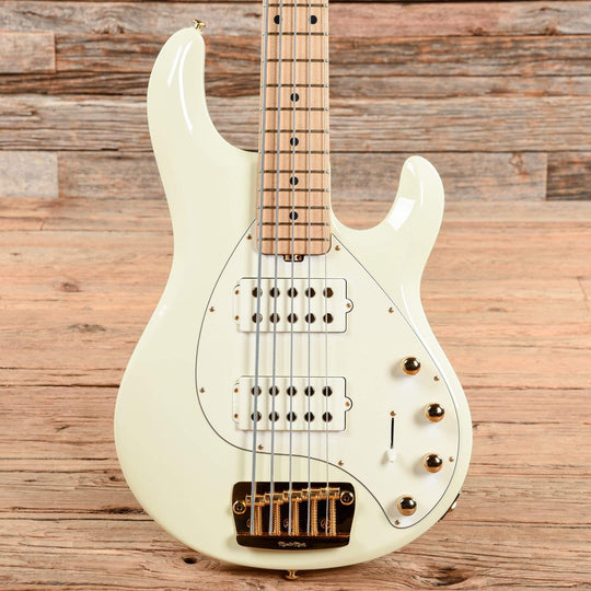 Music Man StingRay 5 HH Ivory White w/Gold Hardware 2010 Bass Guitars / 5-String or More