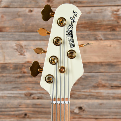 Music Man StingRay 5 HH Ivory White w/Gold Hardware 2016 Bass Guitars / 5-String or More