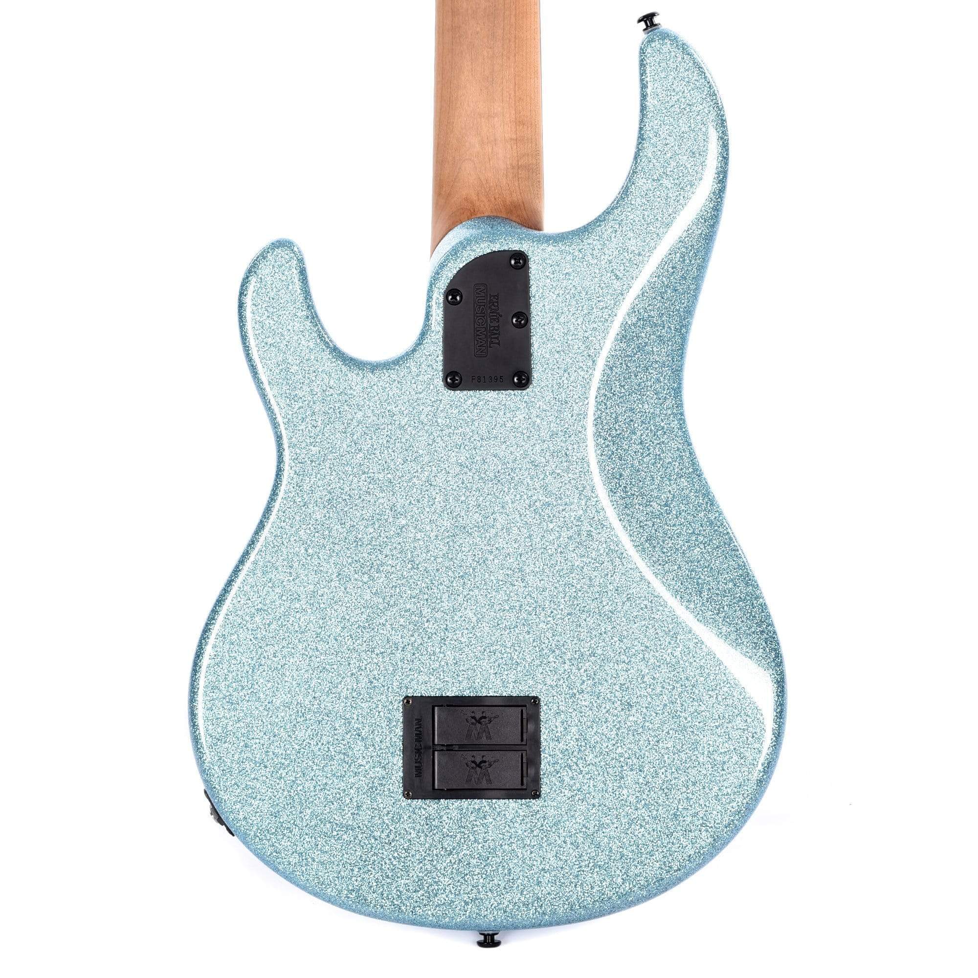 Music Man StingRay 5 Special H Aqua Sparkle Ebony Fingerboard w/Black Pickguard Bass Guitars / 5-String or More