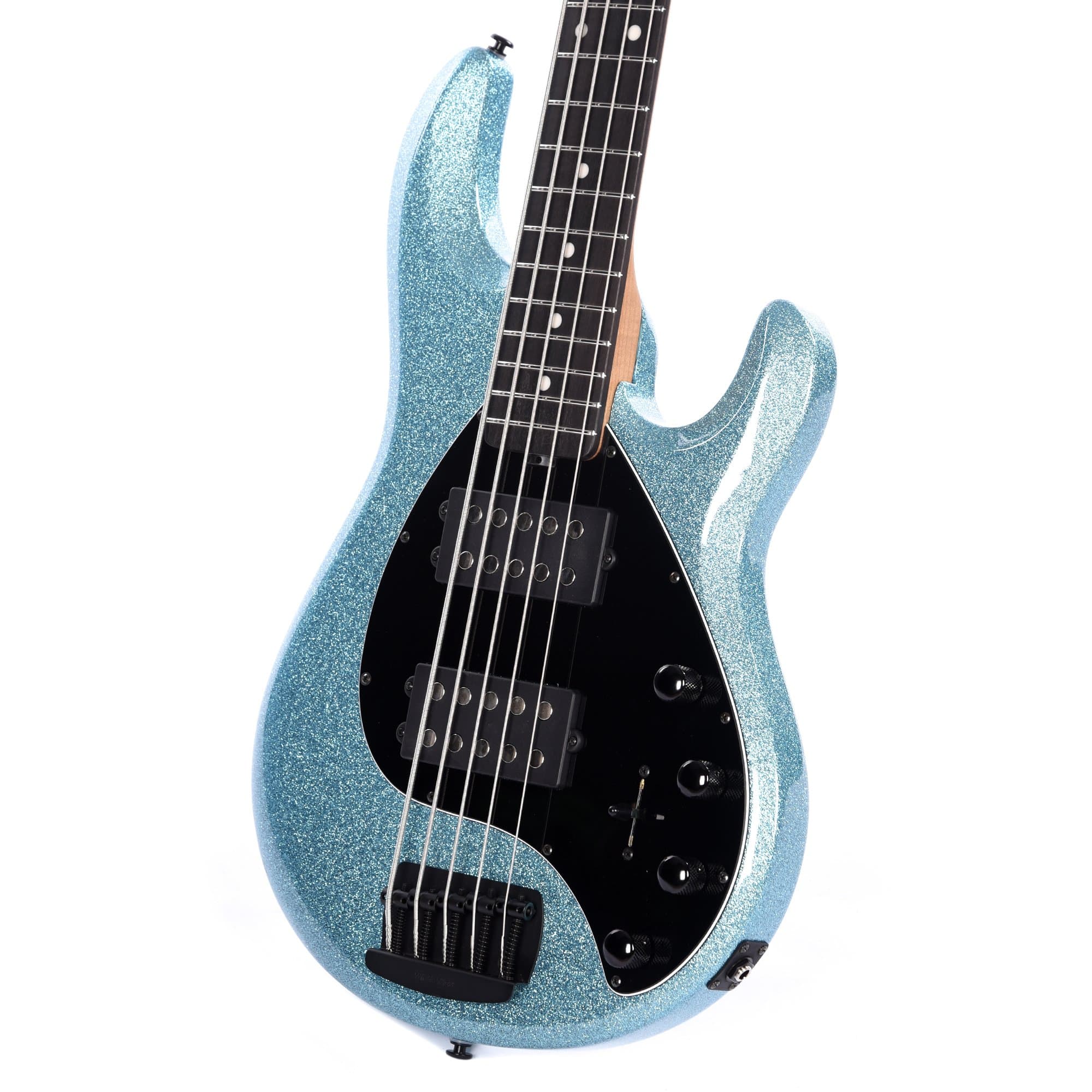 Music Man StingRay 5 Special H Aqua Sparkle Ebony Fingerboard w/Black Pickguard Bass Guitars / 5-String or More