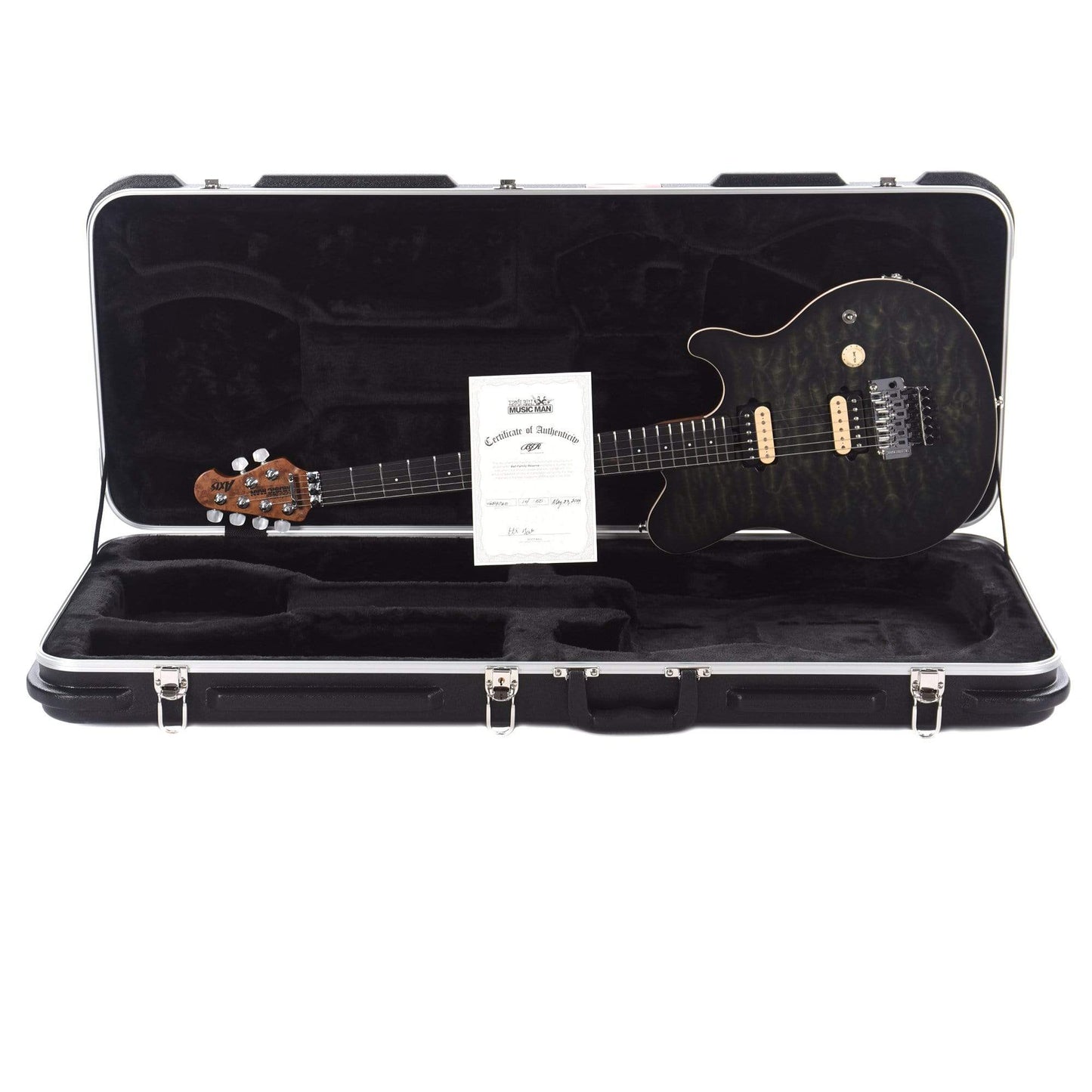 Music Man BFR Axis Predator Green Quilt Roasted Figured Maple Neck w/Ebony Fingerboard Electric Guitars / Solid Body
