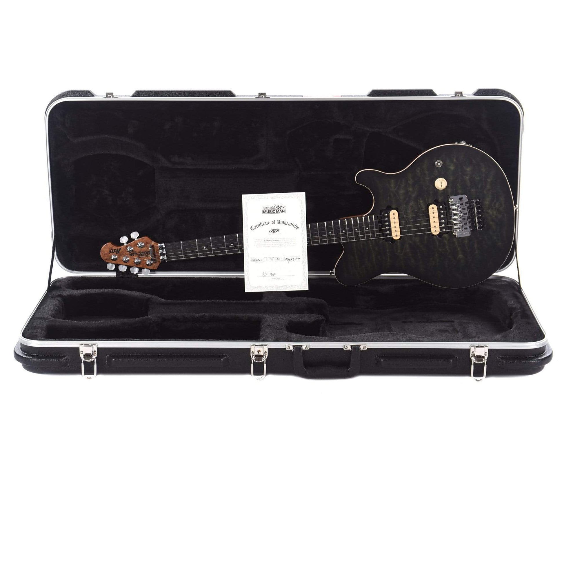Music Man BFR Axis Predator Green Quilt Roasted Figured Maple Neck w/Ebony Fingerboard Electric Guitars / Solid Body