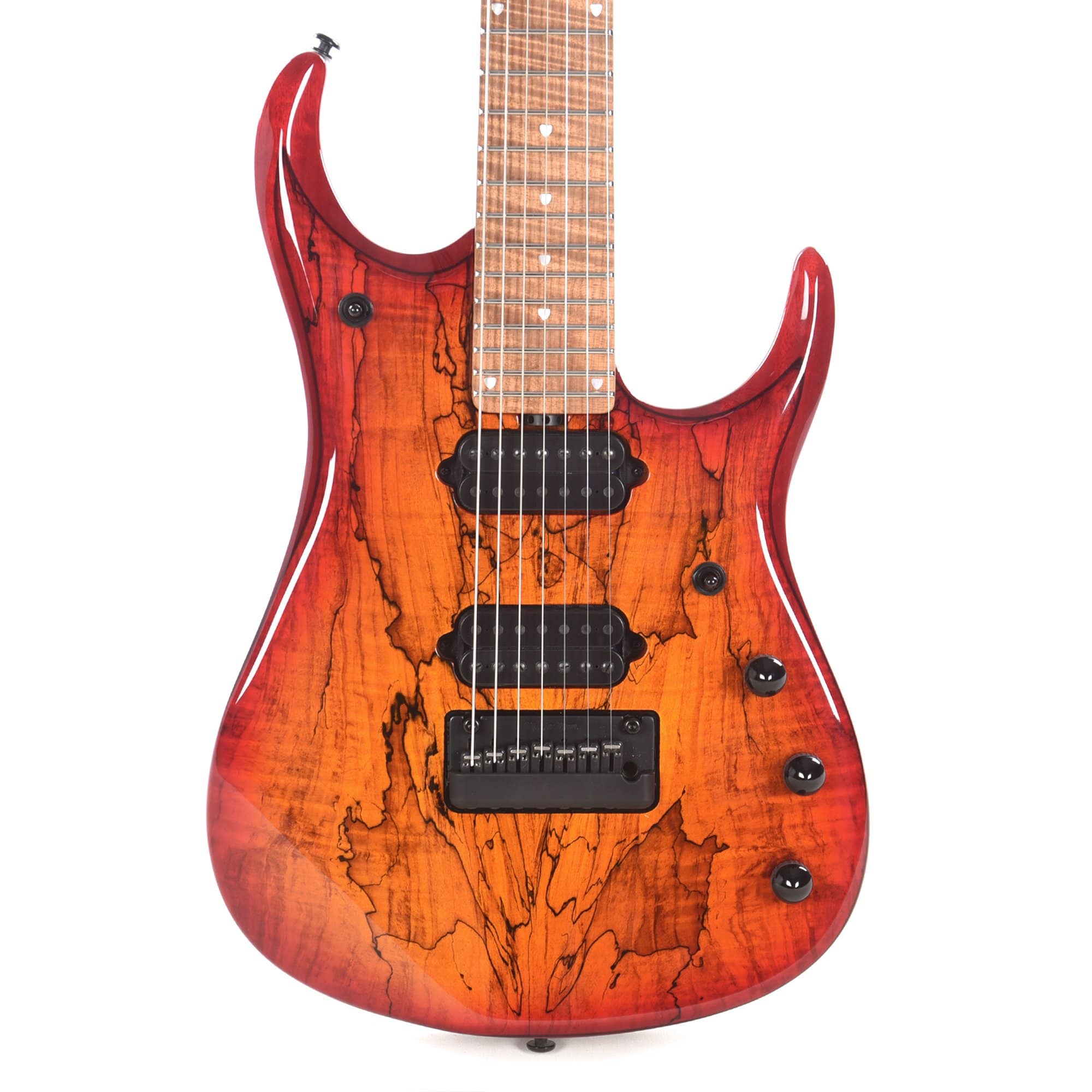 Music Man BFR JP15 7-String Blood Orange Burst Roasted Figured Maple Neck Electric Guitars / Solid Body