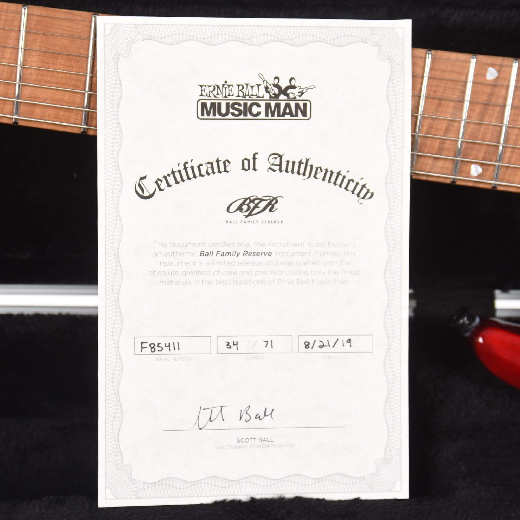 Music Man BFR JP15 7-String Blood Orange Burst Roasted Figured Maple Neck Electric Guitars / Solid Body