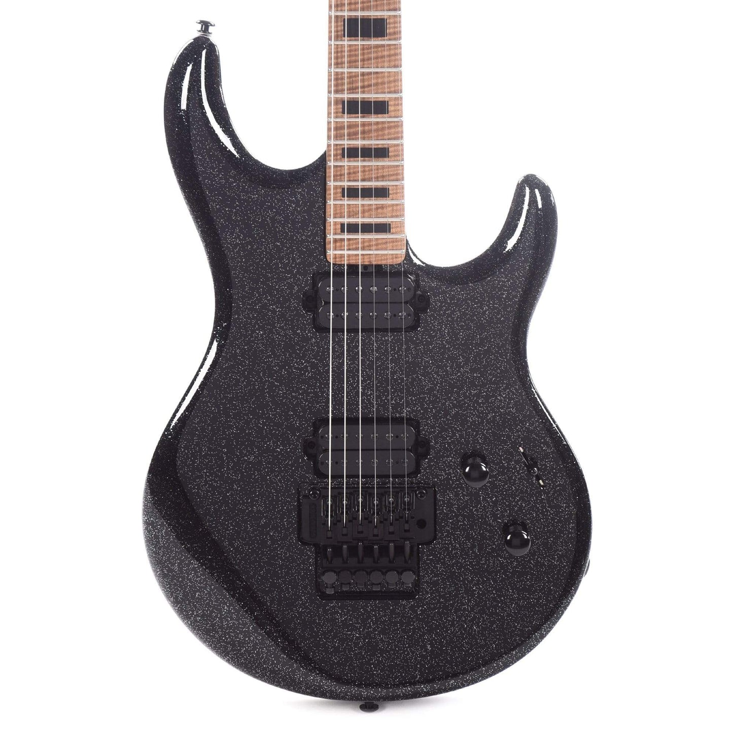 Music Man BFR Luke 3 Floyd HH Classic Black Sparkle w/Roasted Figured Maple Neck Electric Guitars / Solid Body