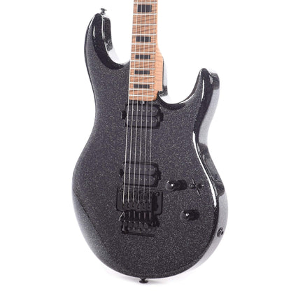 Music Man BFR Luke 3 Floyd HH Classic Black Sparkle w/Roasted Figured Maple Neck Electric Guitars / Solid Body