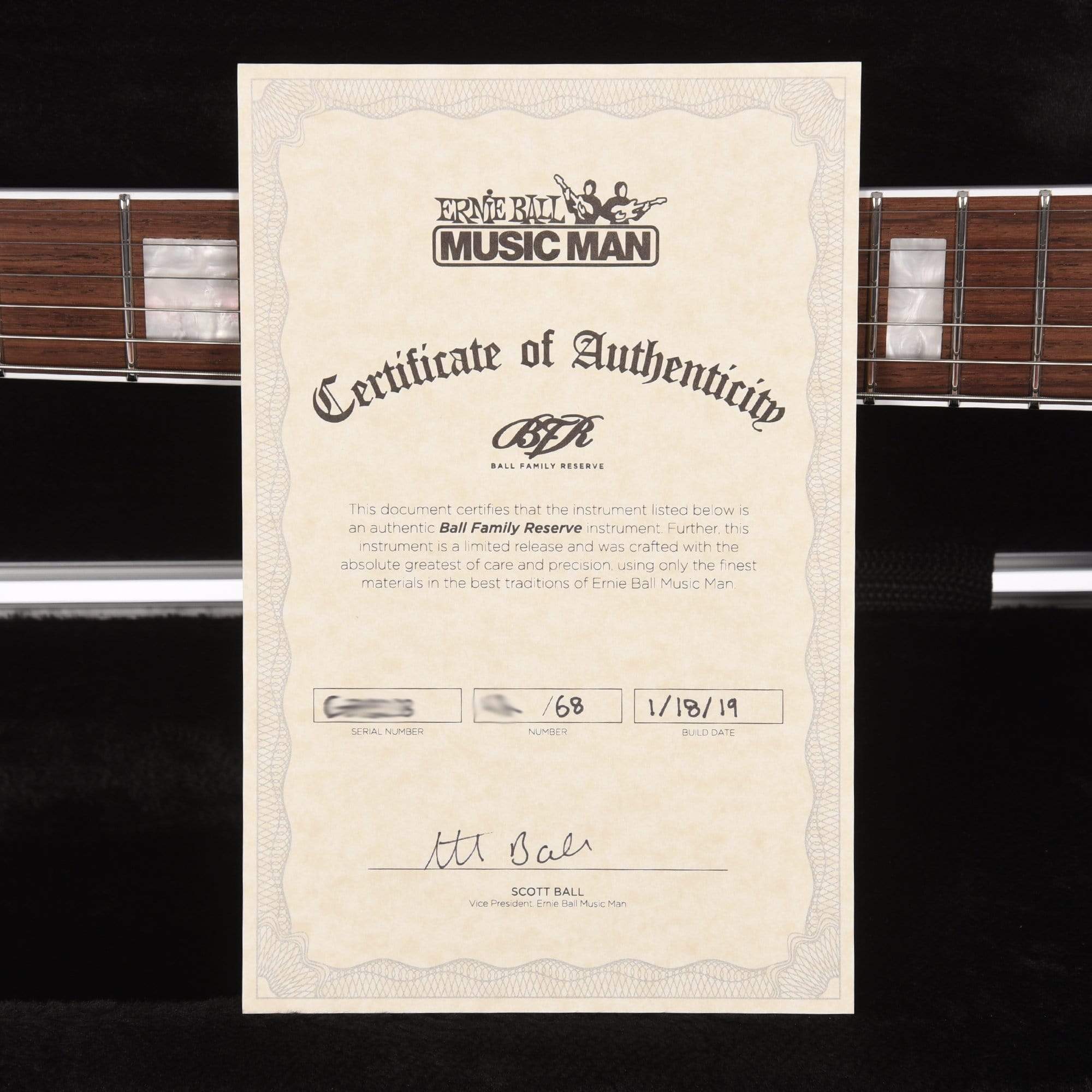 Music Man BFR Valentine Baby Blue w/Painted Headstock Electric Guitars / Solid Body