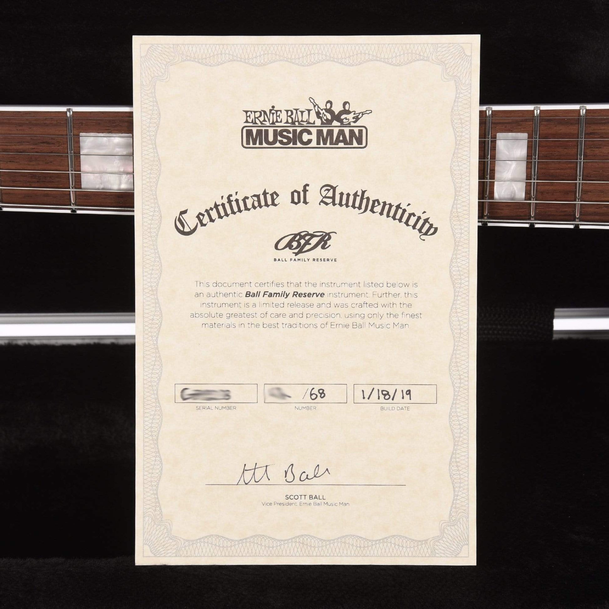 Music Man BFR Valentine Baby Blue w/Painted Headstock Electric Guitars / Solid Body