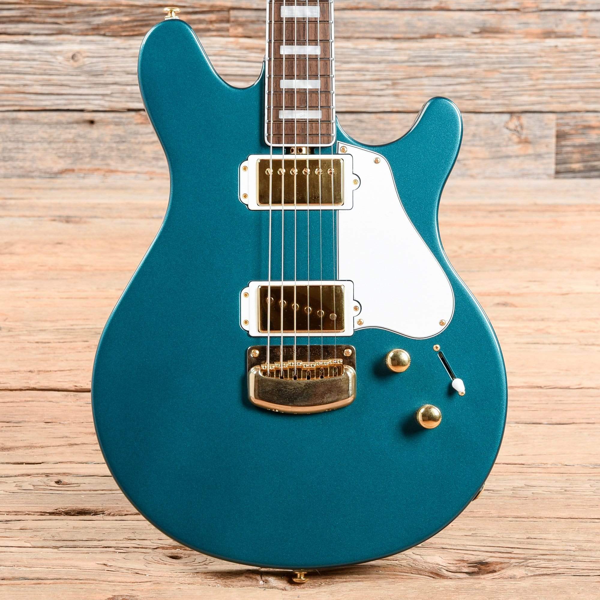 Music Man BFR Valentine Pine Green w/Gold Hardware & Painted Headstock Electric Guitars / Solid Body