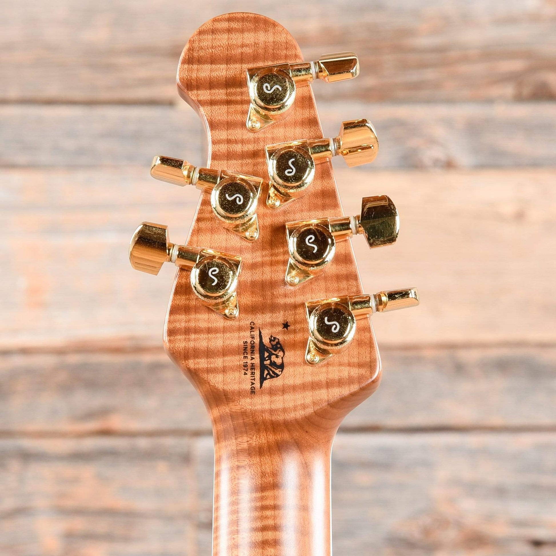 Music Man BFR Valentine Pine Green w/Gold Hardware & Painted Headstock Electric Guitars / Solid Body