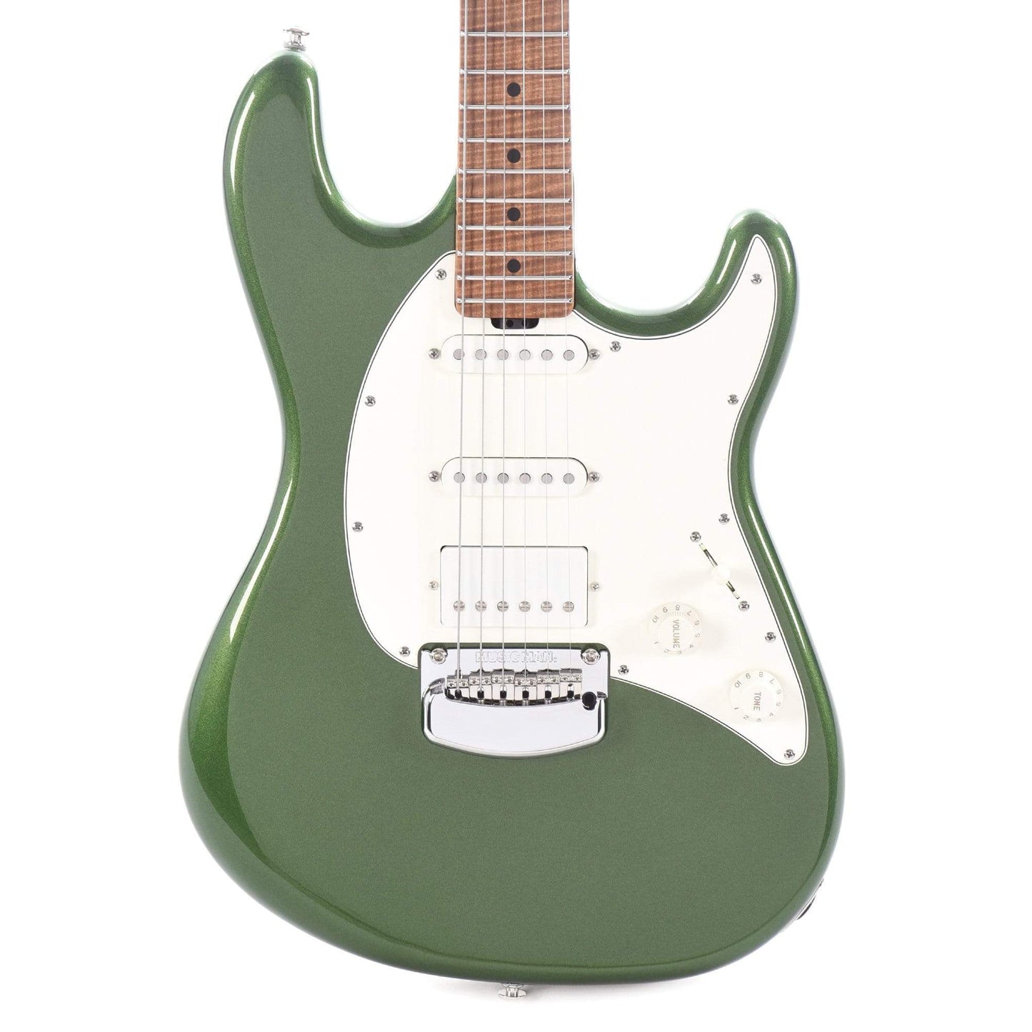 Music Man Cutlass HSS Trem Charging Green w/Roasted Figured Maple Neck & Parchment Pickguard Electric Guitars / Solid Body