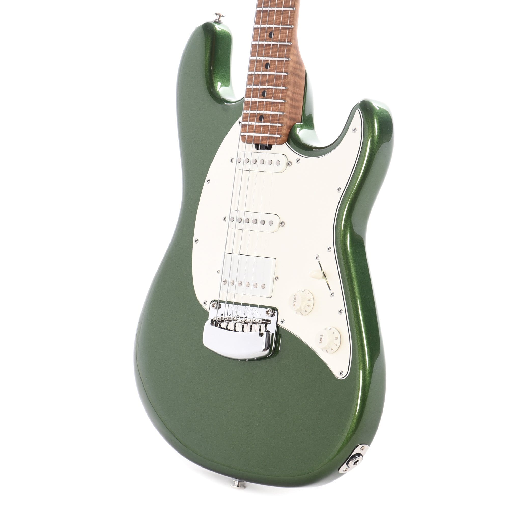 Music Man Cutlass HSS Trem Charging Green w/Roasted Figured Maple Neck & Parchment Pickguard Electric Guitars / Solid Body