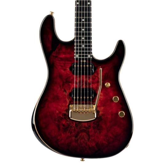 Music Man Jason Richardson Cutlass HH Trem Buckeye Burl Rorschach Red w/Roasted Maple Neck & Gold Hardware Electric Guitars / Solid Body