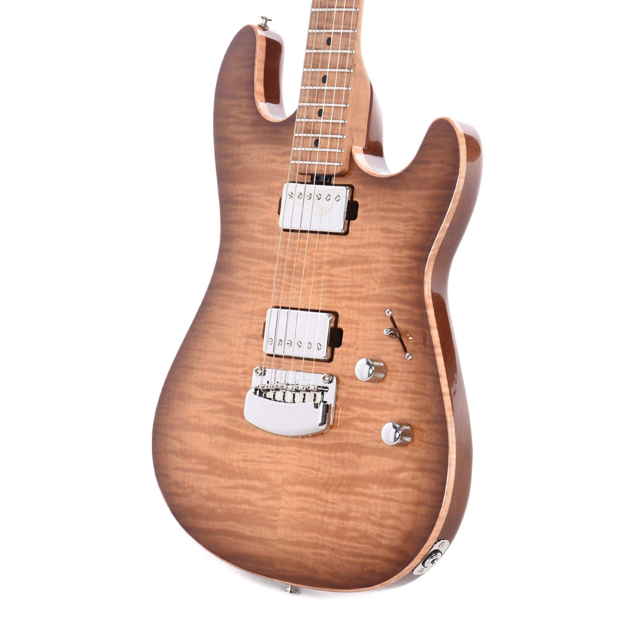Music Man Sabre Guitar HH Trem Flame Maple Honey Suckle w/Roasted Figured Maple Neck Electric Guitars / Solid Body