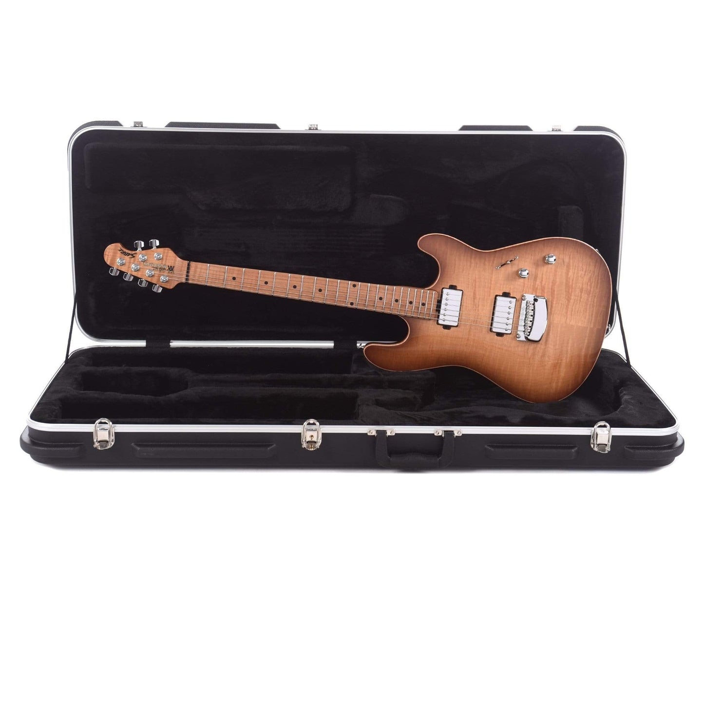 Music Man Sabre Guitar HH Trem Flame Maple Honey Suckle w/Roasted Figured Maple Neck Electric Guitars / Solid Body