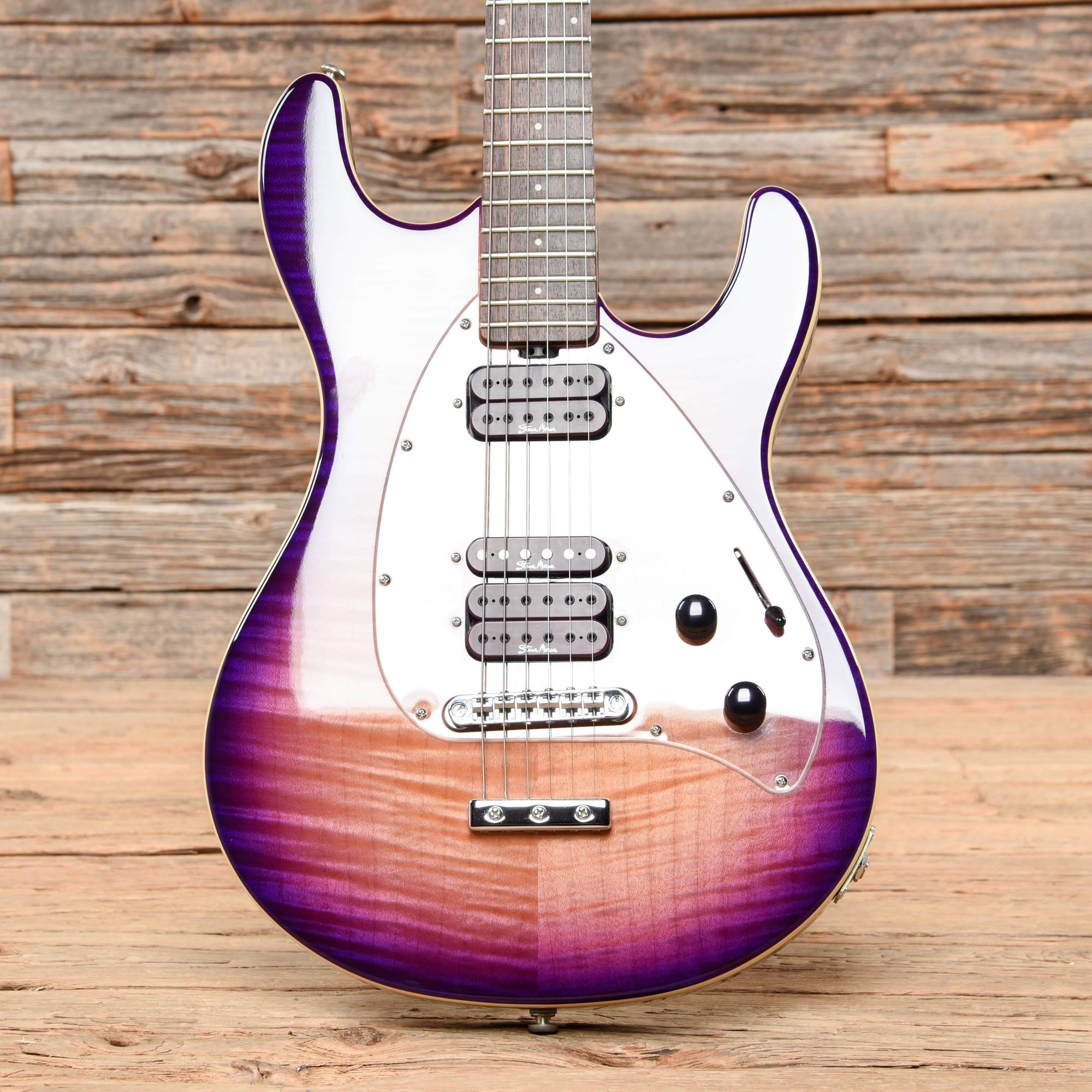 Music Man Steve Morse Signature Y2D Hardtail Purple Sunset Flame 2012 ...
