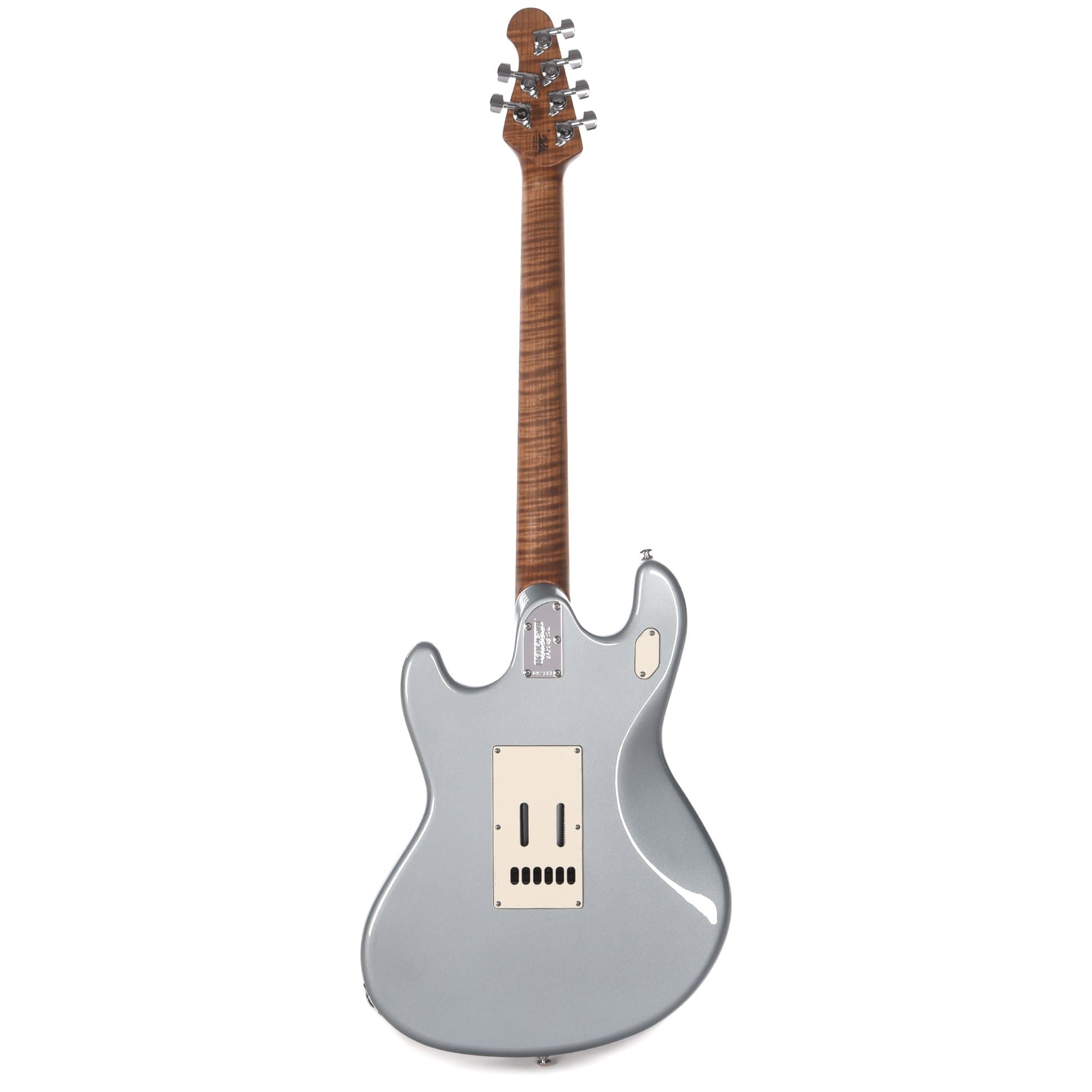 Music Man StingRay Guitar Firemist Silver Roasted Figured Maple Neck w/Parchment Pickguard Electric Guitars / Solid Body