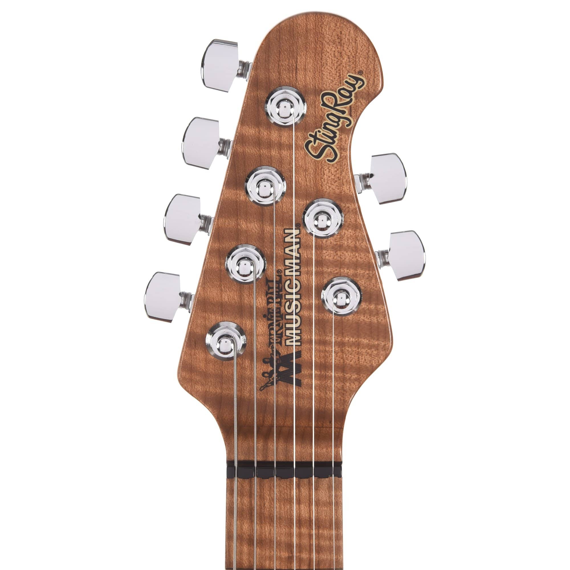 Music Man StingRay Guitar Firemist Silver Roasted Figured Maple Neck w/Parchment Pickguard Electric Guitars / Solid Body