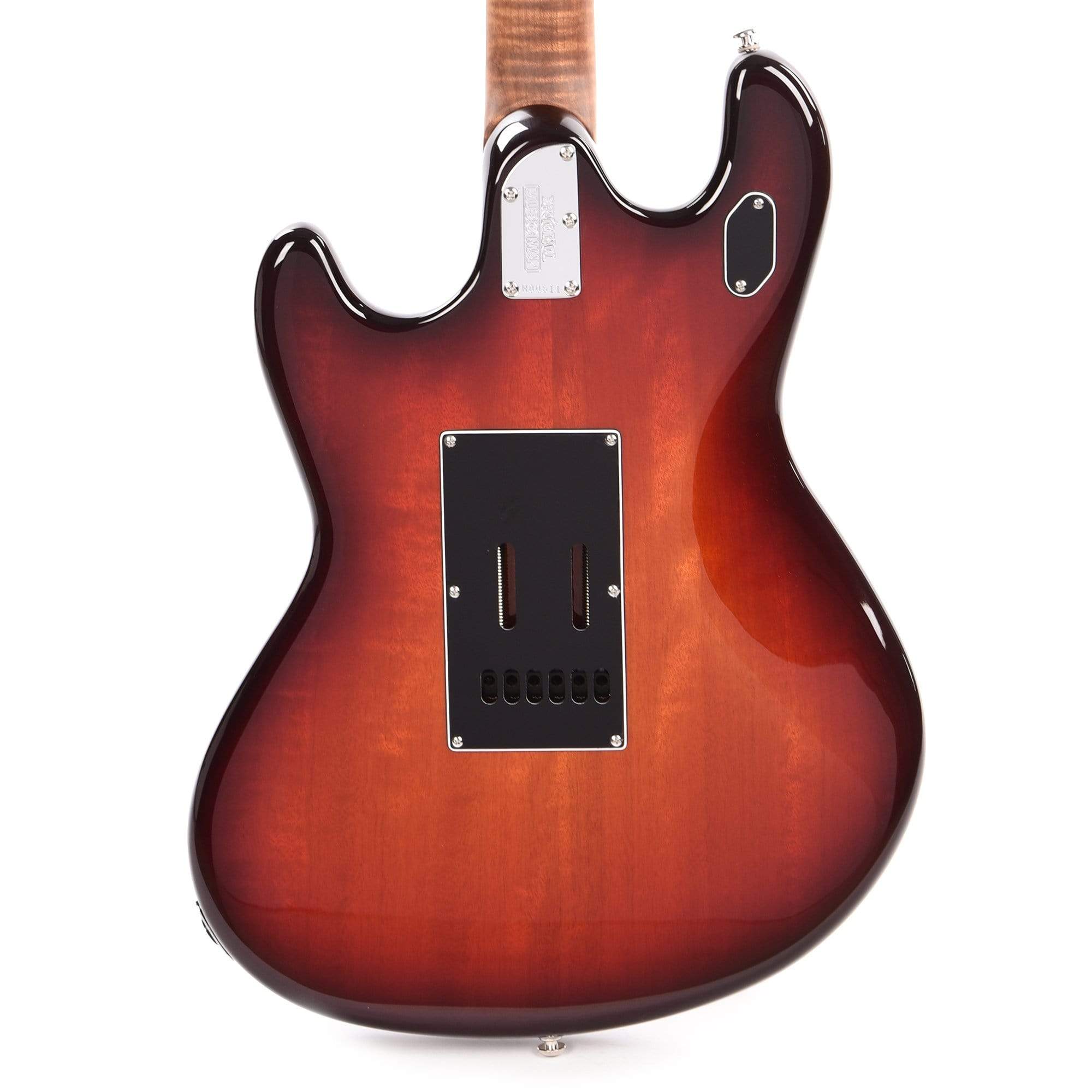 Music Man StingRay RS HH Burnt Amber w/Figured Roasted Maple Neck Black Electric Guitars / Solid Body