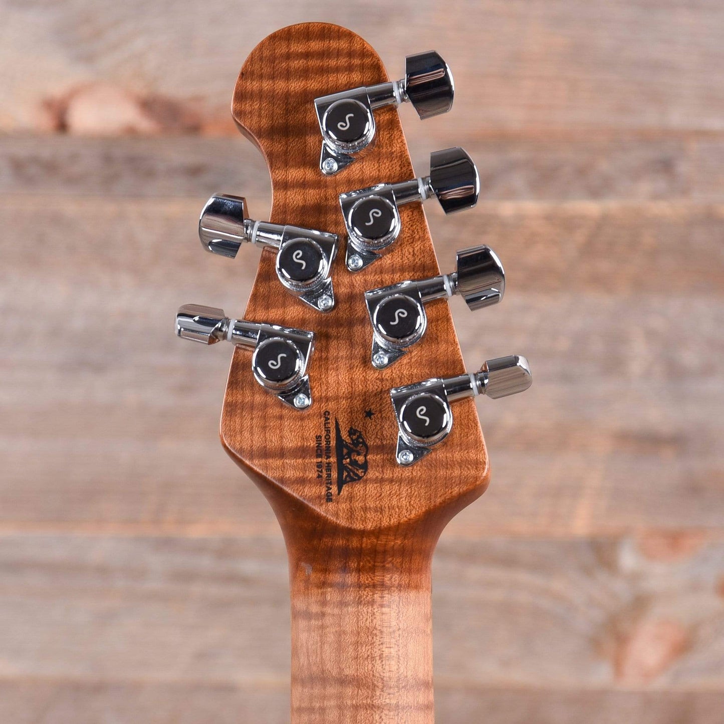 Music Man StingRay RS HH Burnt Amber w/Figured Roasted Maple Neck Black Electric Guitars / Solid Body