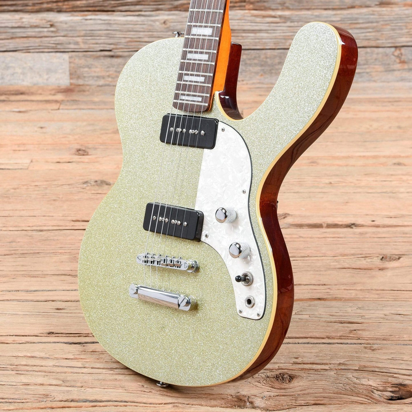 Musicvox Guitar Silver Sparkle Electric Guitars / Solid Body