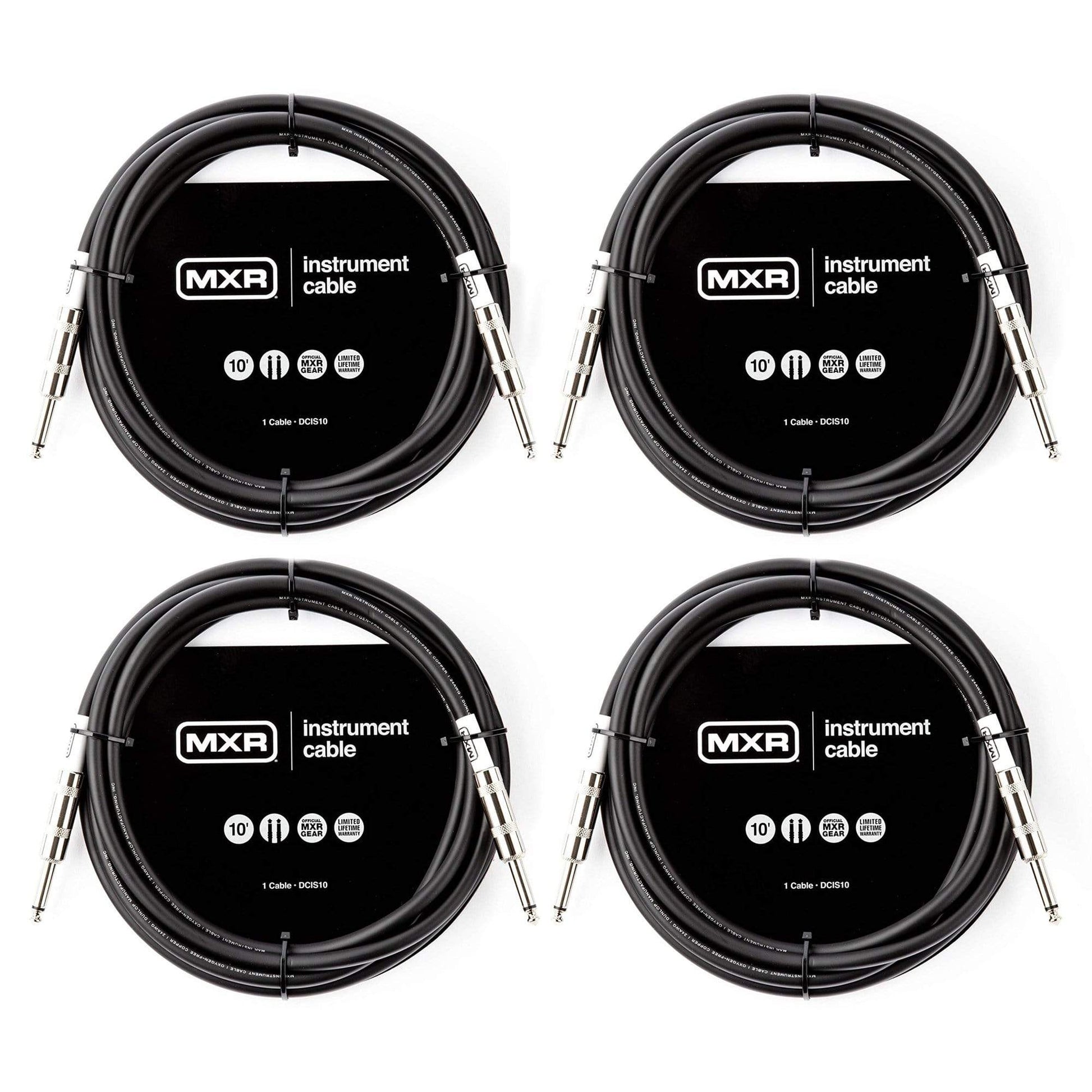 MXR DCIS 10ft Instrument Cable 4 Pack Bundle Accessories / Cables