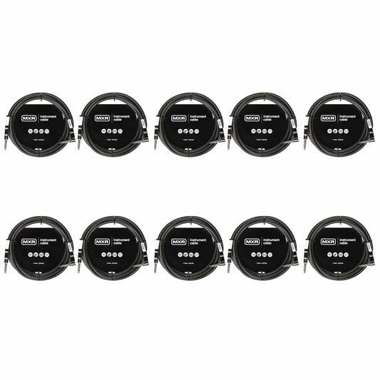MXR DCIS10R 10' Instrument Cable Straight/Right Angle 10 Pack Bundle Accessories / Cables