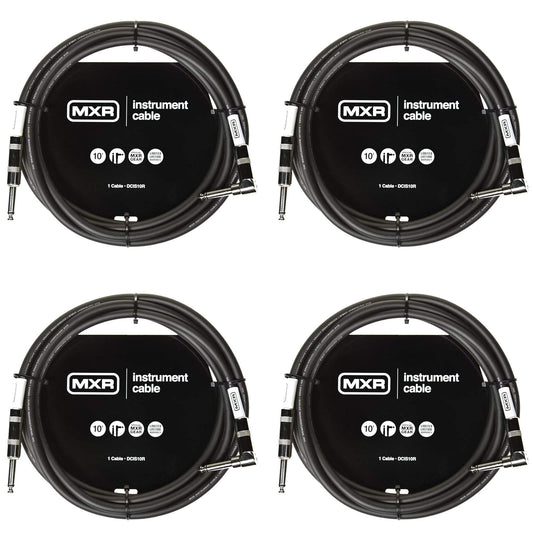 MXR DCIS10R 10' Instrument Cable Straight/Right Angle 4 Pack Bundle Accessories / Cables