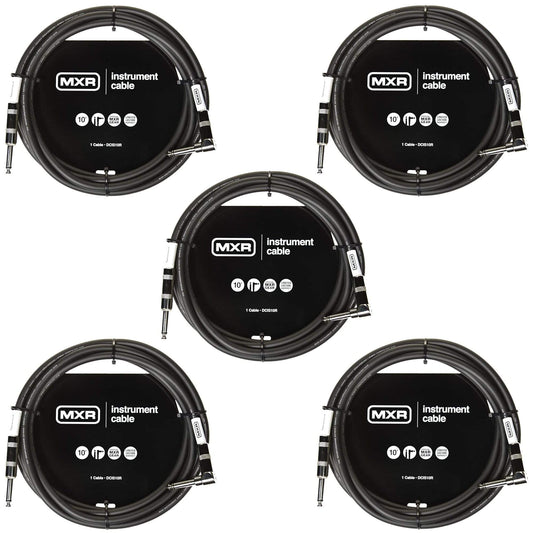 MXR DCIS10R 10' Instrument Cable Straight/Right Angle 5 Pack Bundle Accessories / Cables