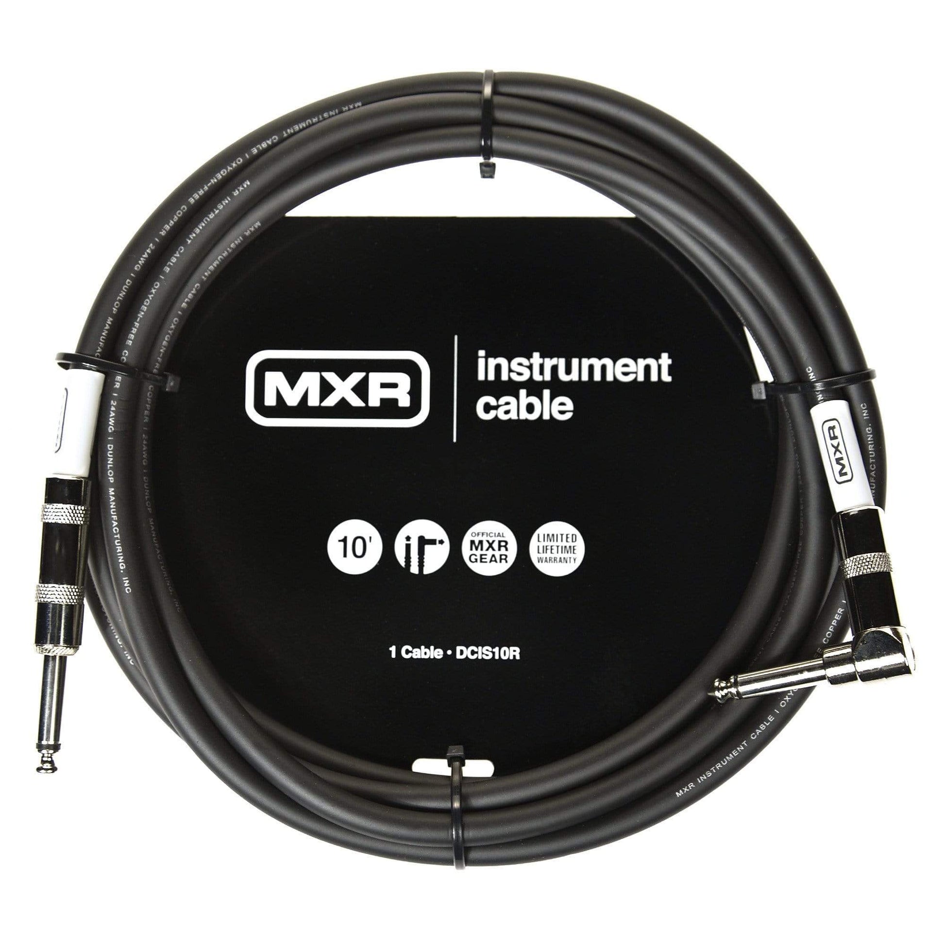MXR DCIS10R 10' Instrument Cable Straight/Right Angle Accessories / Cables