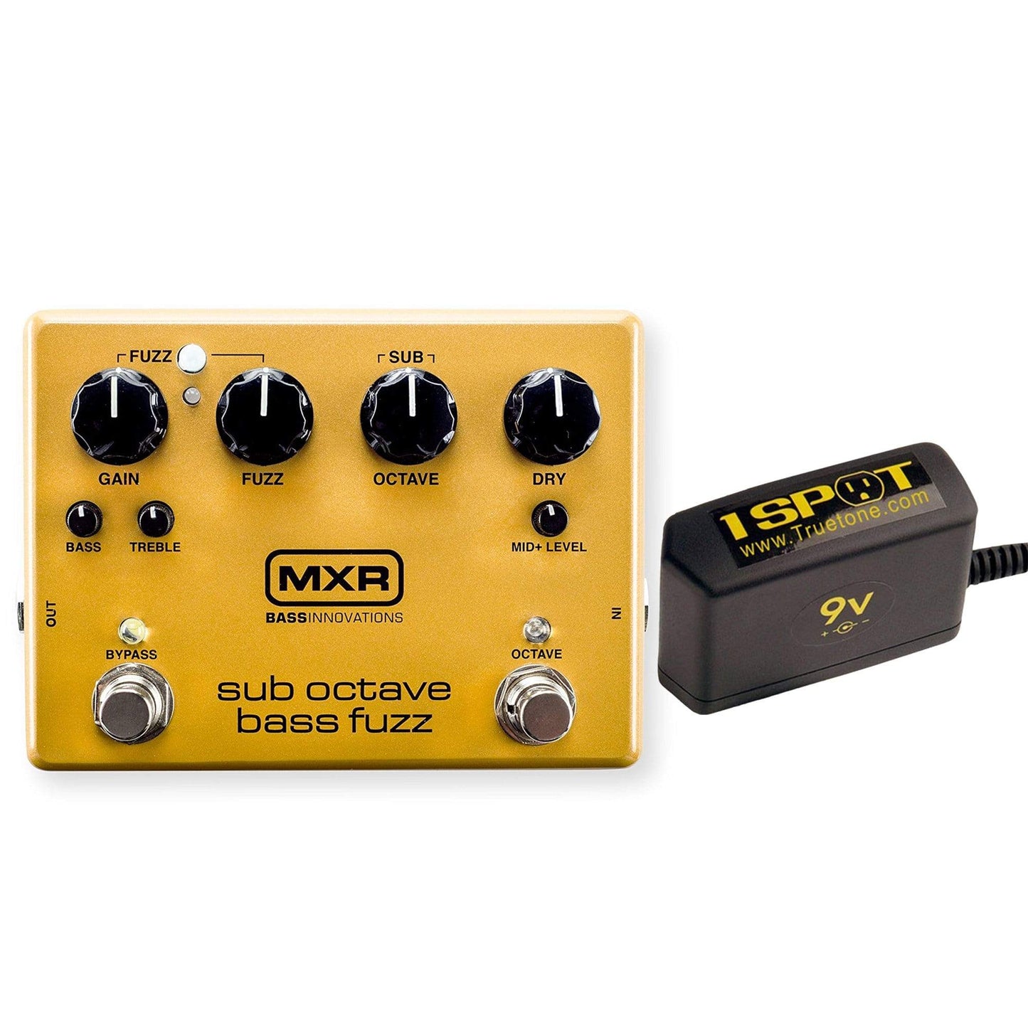 MXR Sub Octave Bass Fuzz Bundle w/ Truetone 1 Spot Space Saving 9v Adapter Effects and Pedals / Bass Pedals,Effects and Pedals / Fuzz