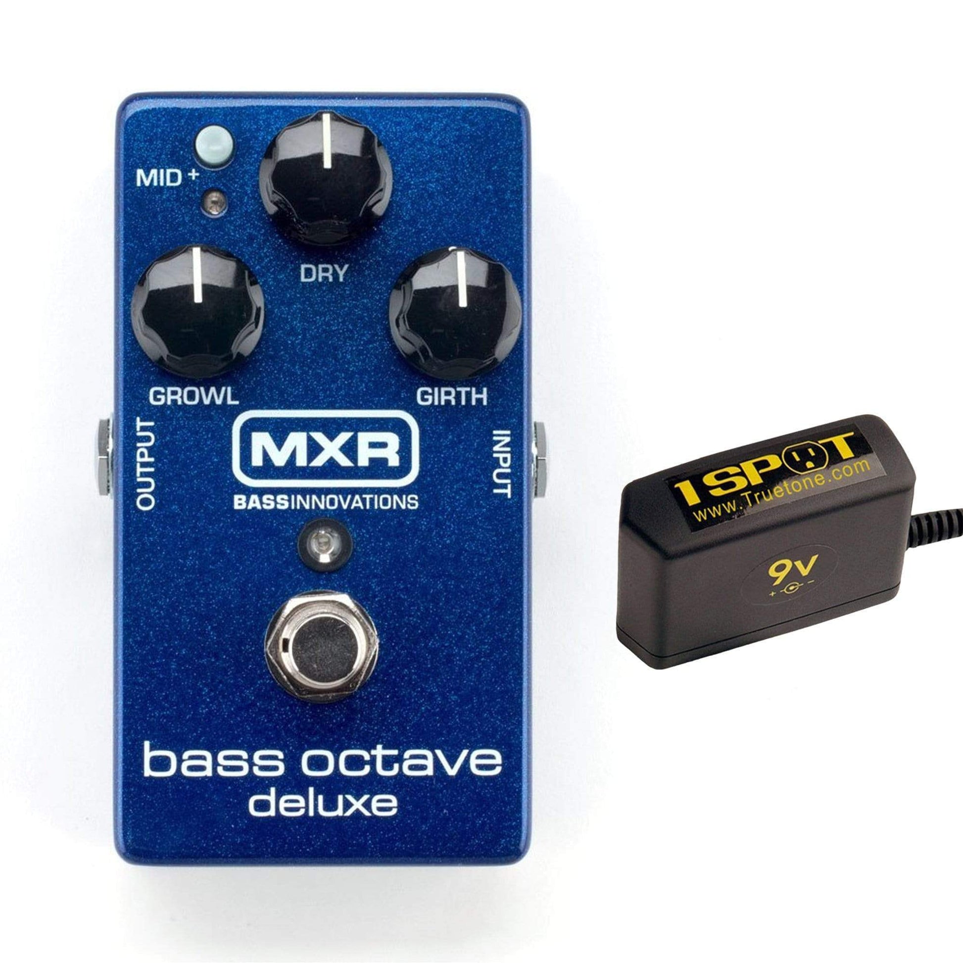 MXR M-288 Bass Octave Deluxe Bundle w/ Truetone 1 Spot Space Saving 9v Adapter Effects and Pedals / Bass Pedals