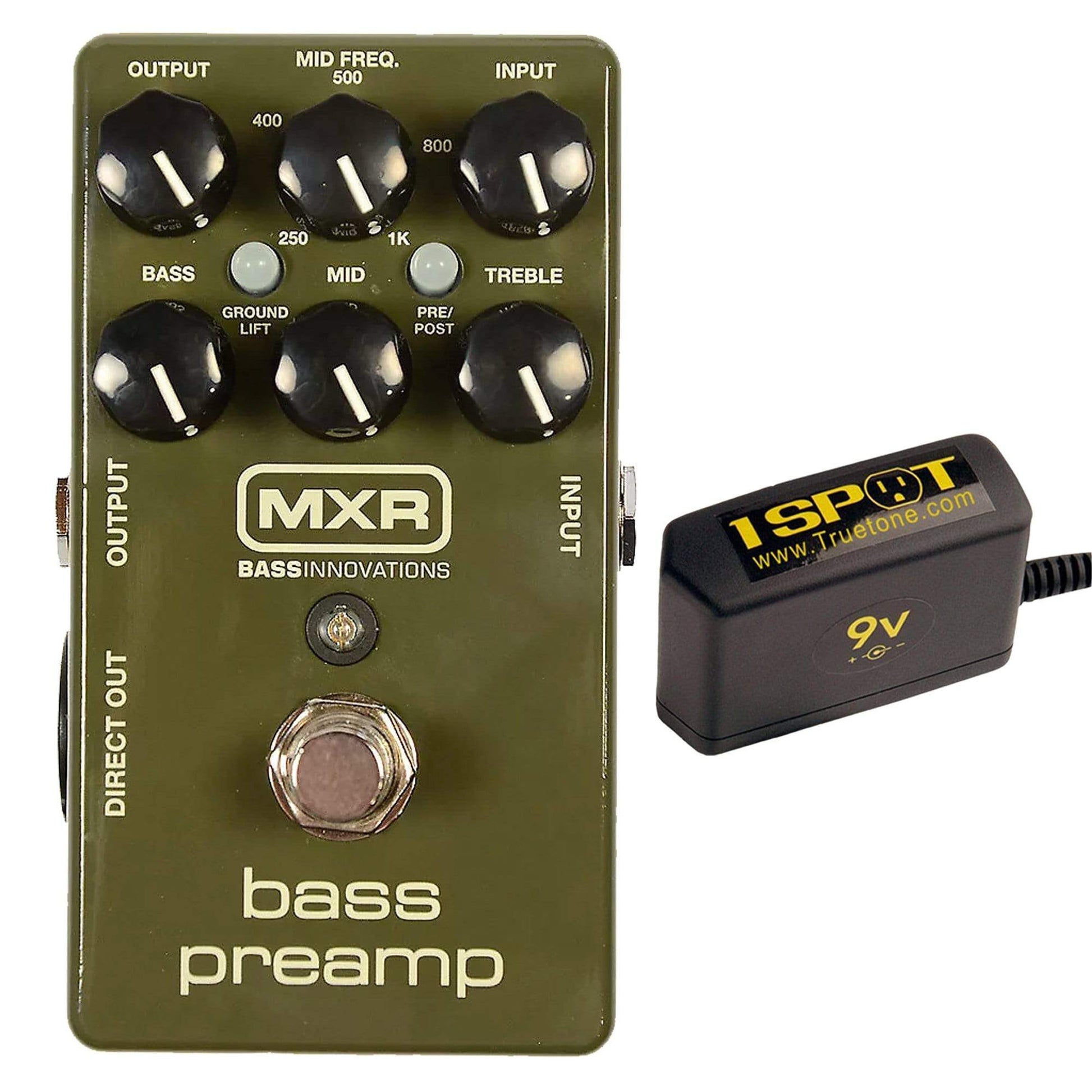 MXR M81 Bass Preamp Bundle w/ Truetone 1 Spot Space Saving 9v Adapter Effects and Pedals / Bass Pedals
