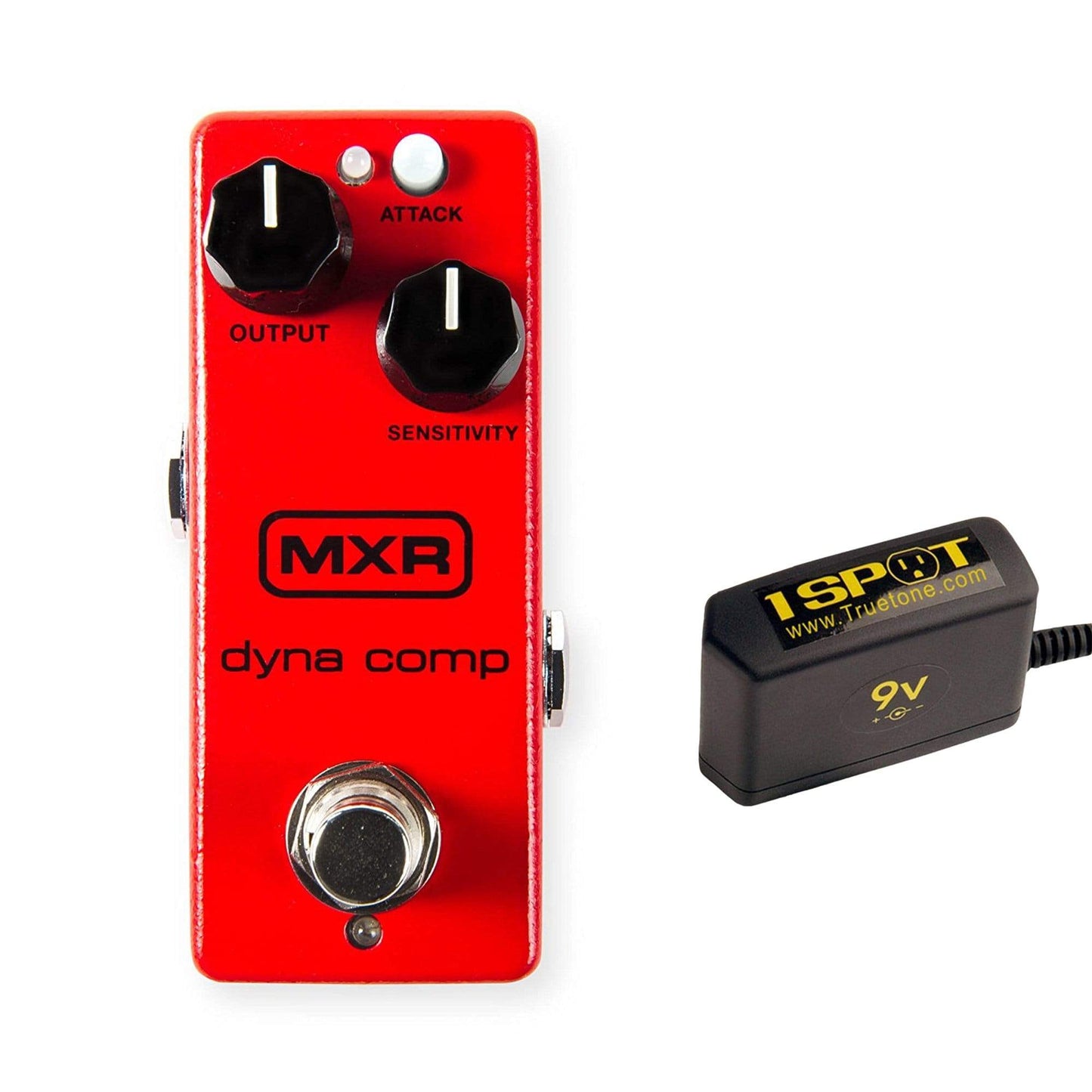 MXR Dyna Comp Mini Compressor Bundle w/ Truetone 1 Spot Space Saving 9v Adapter Effects and Pedals / Compression and Sustain