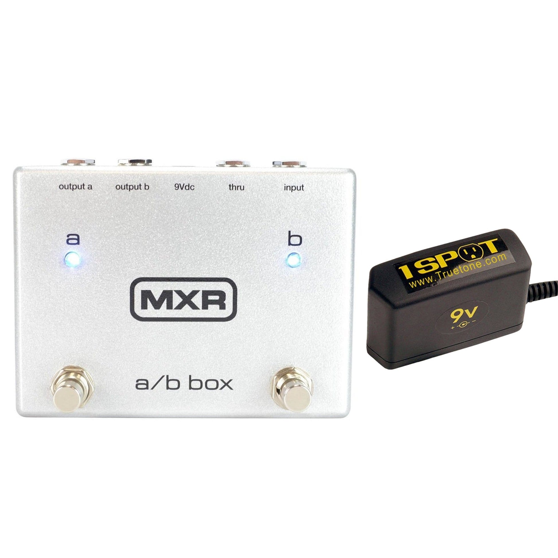 MXR M-196 A/B Box Bundle w/ Truetone 1 Spot Space Saving 9v Adapter ...