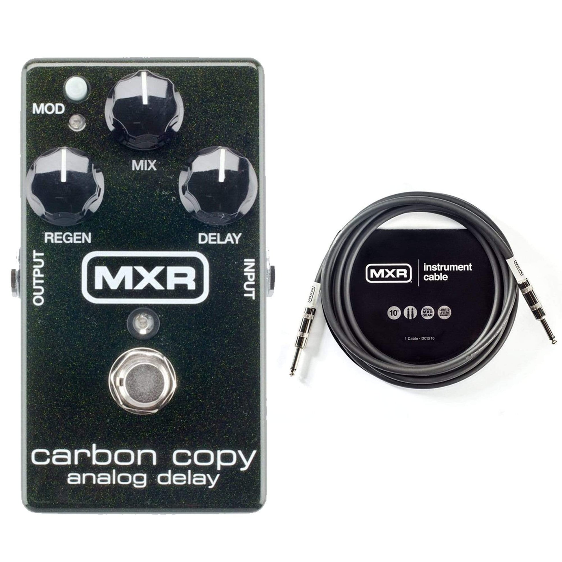 MXR M-169 Carbon Copy Analog Delay Bundle W/MXR 10ft Instrument Cable Effects and Pedals / Delay