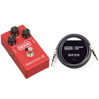 MXR M-115 Distortion III Bundle W/MXR 10ft Instrument Cable Effects and Pedals / Distortion