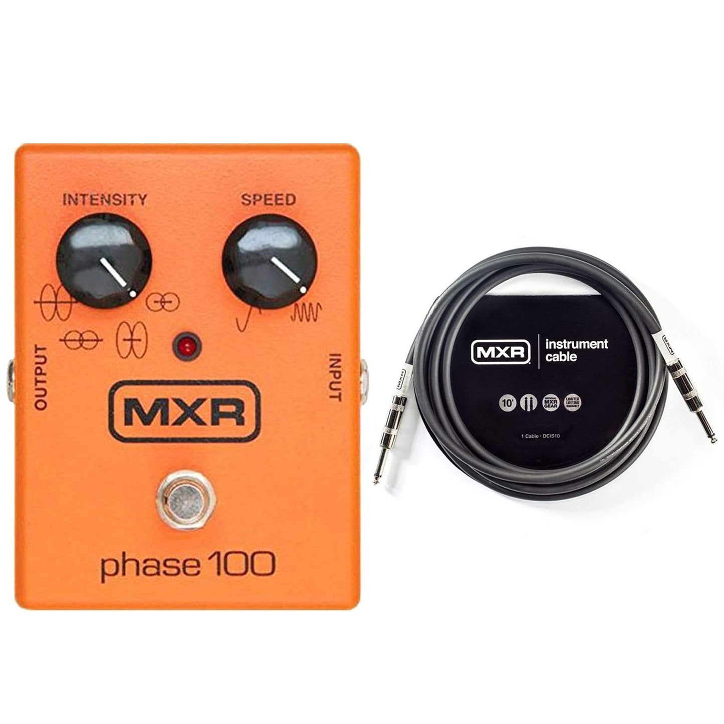 MXR M-107 Phase 100 Bundle W/MXR 10ft Instrument Cable Effects and Pedals / Phase Shifters