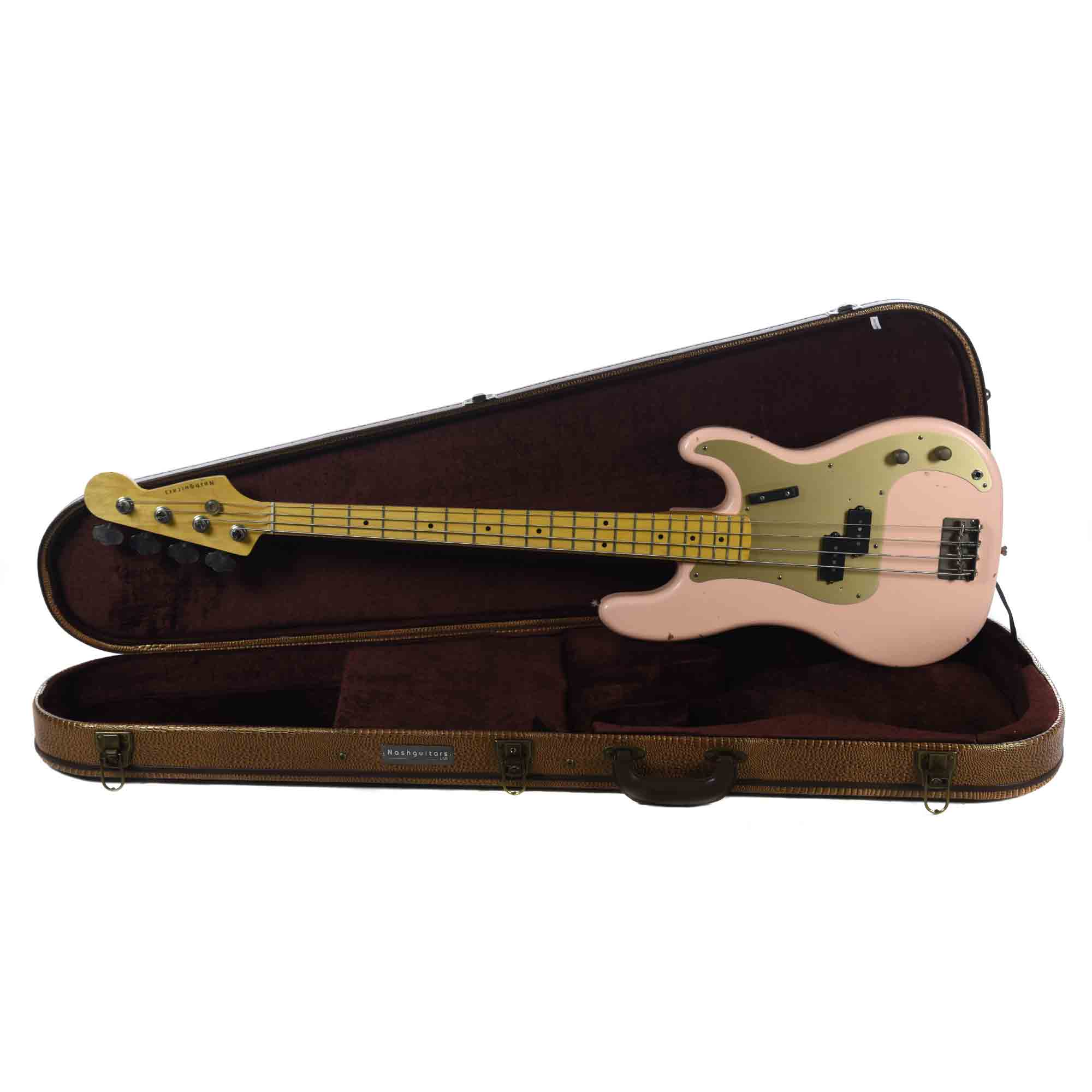 Nash PB-57 Shell Pink Light Relic w/Gold Anodized Pickguard & Lollar Pickups Bass Guitars / 4-String,Electric Guitars / Solid Body