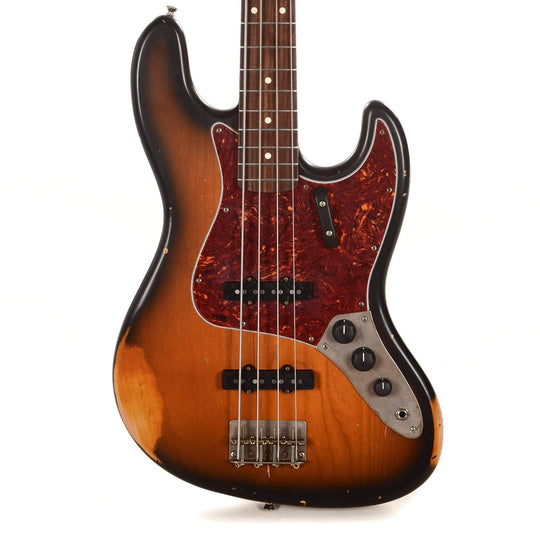 Nash JB-63 2-Tone Sunburst Medium Relic w/4-Ply Tortoise Pickguard & Lollar Pickups Bass Guitars / 4-String
