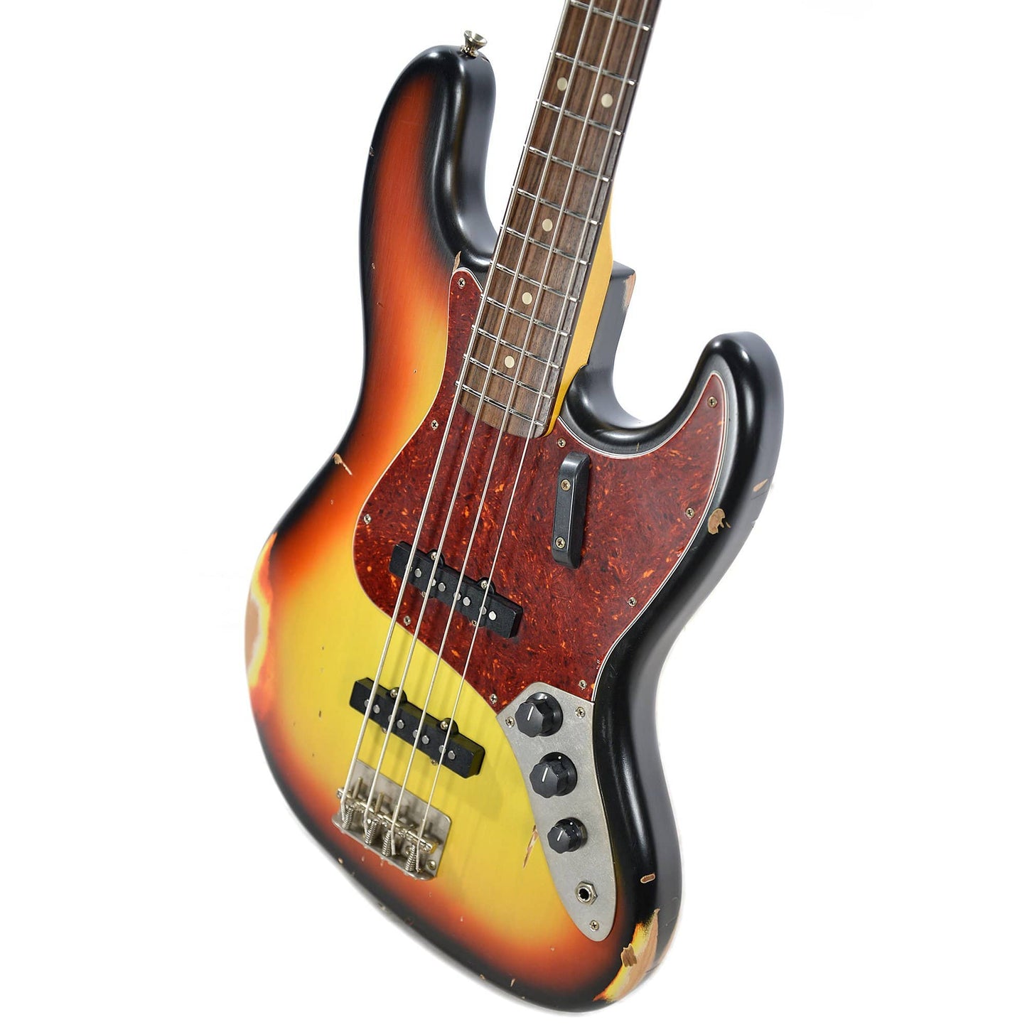 Nash JB-63 3-Tone Sunburst Medium Aging w/Tortoise Pickguard & Lollar Pickups Bass Guitars / 4-String