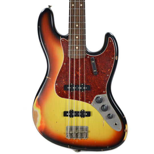 Nash JB-63 3-Tone Sunburst Medium Aging w/Tortoise Pickguard & Lollar Pickups Bass Guitars / 4-String