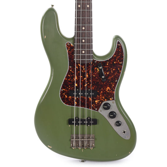 Nash JB-63 Army Green Light Relic w/4-Ply Tortoise Pickguard, Matching Headstock, & Lollar Pickups Bass Guitars / 4-String