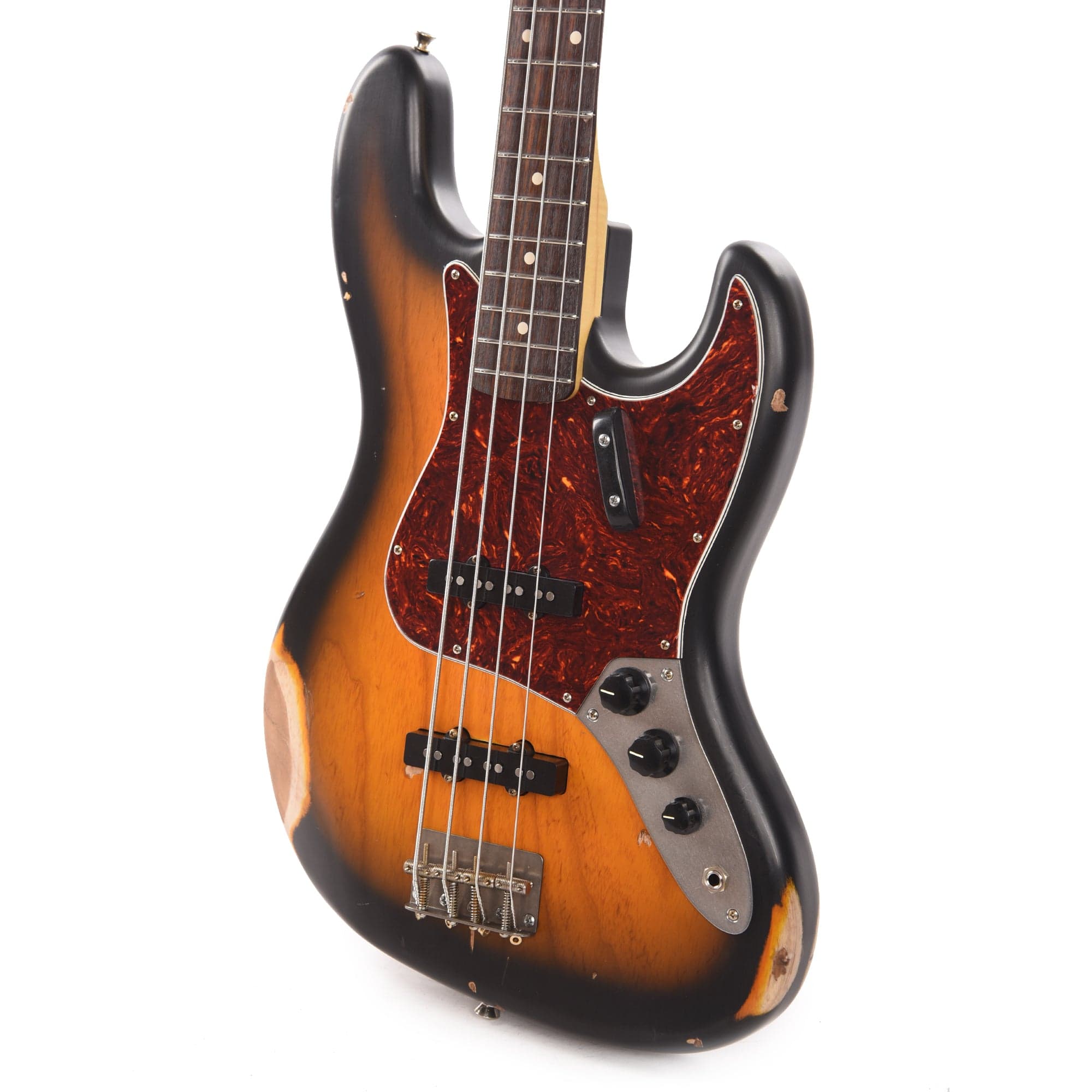 Nash JB-63 Ash 2-Tone Sunburst Medium Relic w/4-Ply Tortoise Pickguard & Lollar Pickups Bass Guitars / 4-String
