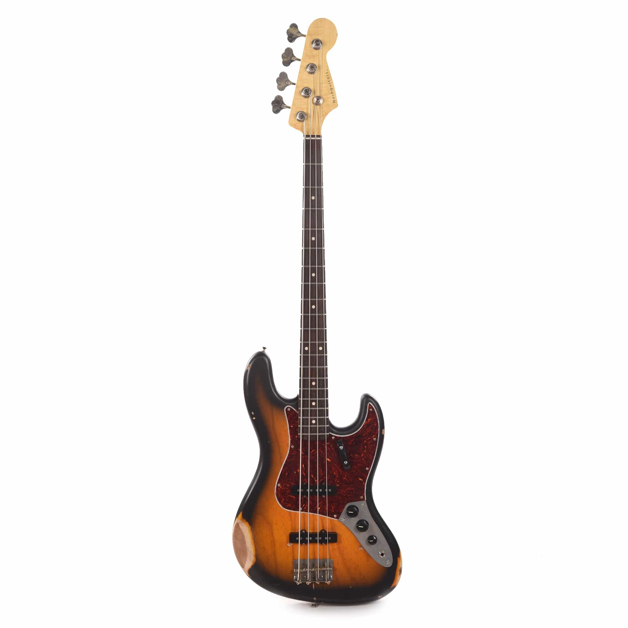 Nash JB-63 Ash 2-Tone Sunburst Medium Relic w/4-Ply Tortoise Pickguard & Lollar Pickups Bass Guitars / 4-String
