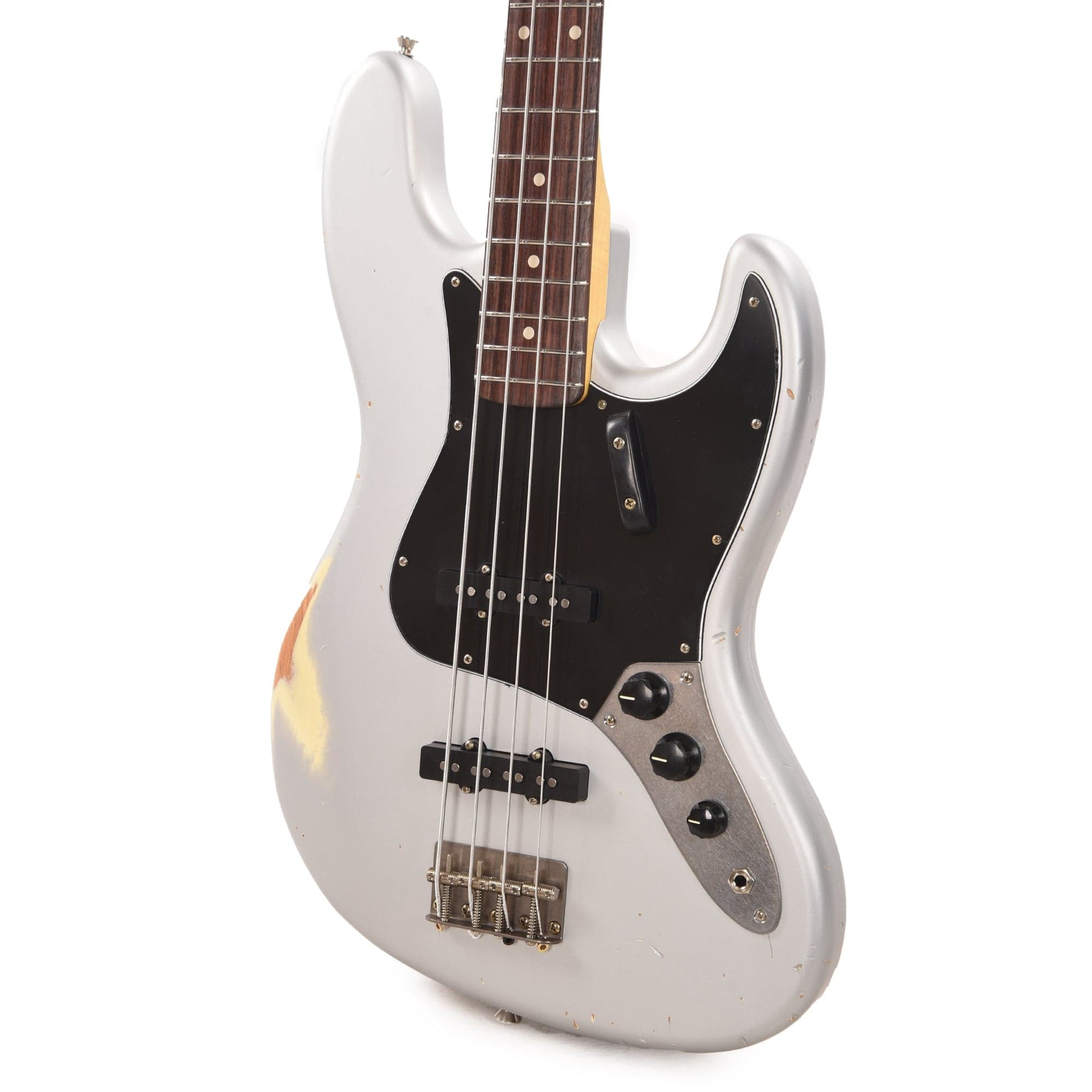 Nash JB-63 Inca Silver Medium Relic w/3-Ply Black Pickguard & Lollar Pickups (Serial #CHI595) Bass Guitars / 4-String