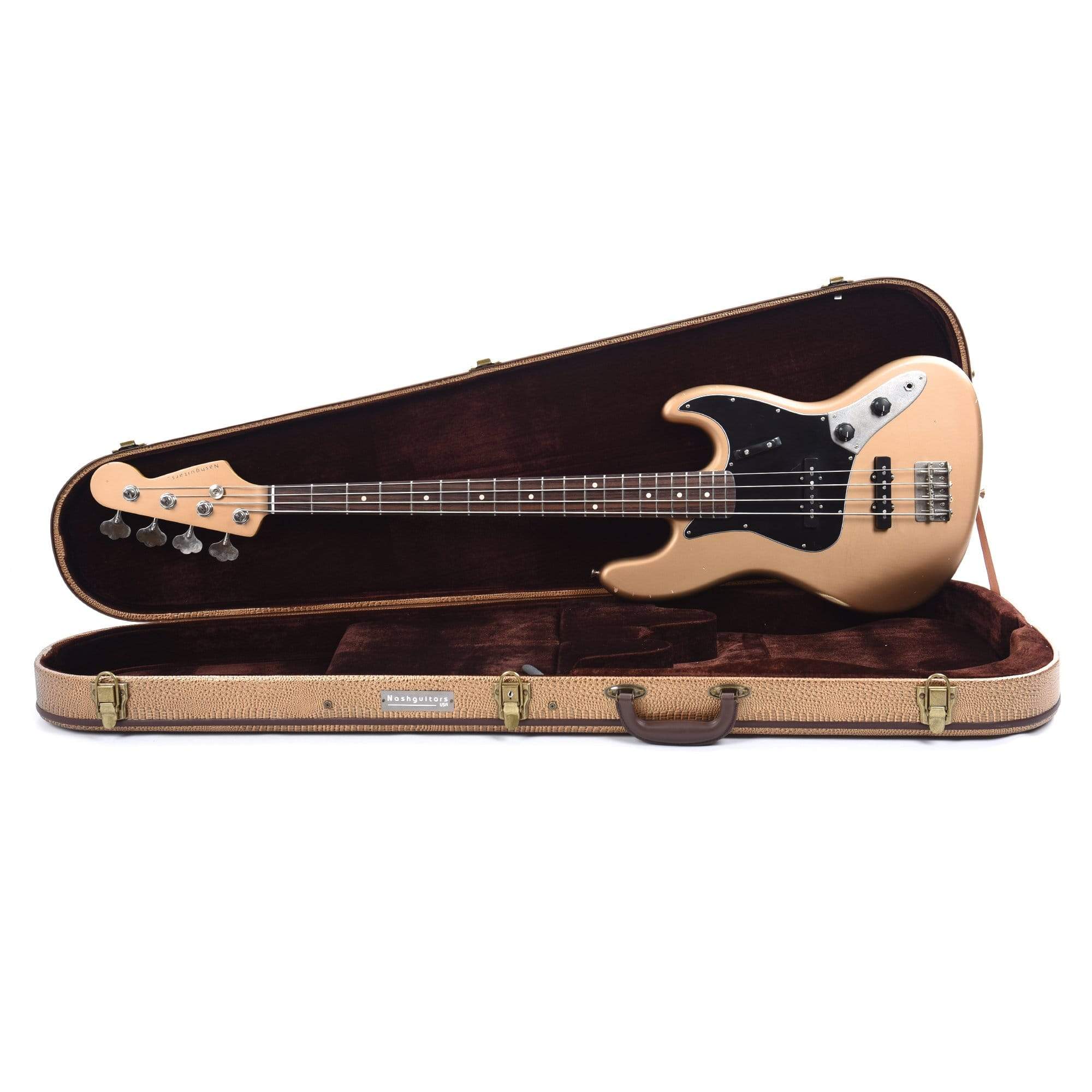 Nash JB-63 Les Paul Gold Light Relic w/3-Ply Black PIckguard, Matching Headstock, Stack Knob, & Lollar Pickups Bass Guitars / 4-String