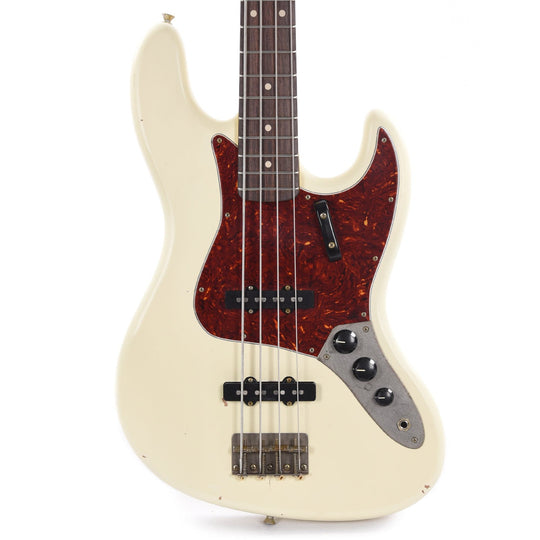 Nash JB-63 Olympic White Light Relic w/4-Ply Tortoise Pickguard, Matching Headstock, & Lollar Pickups Bass Guitars / 4-String
