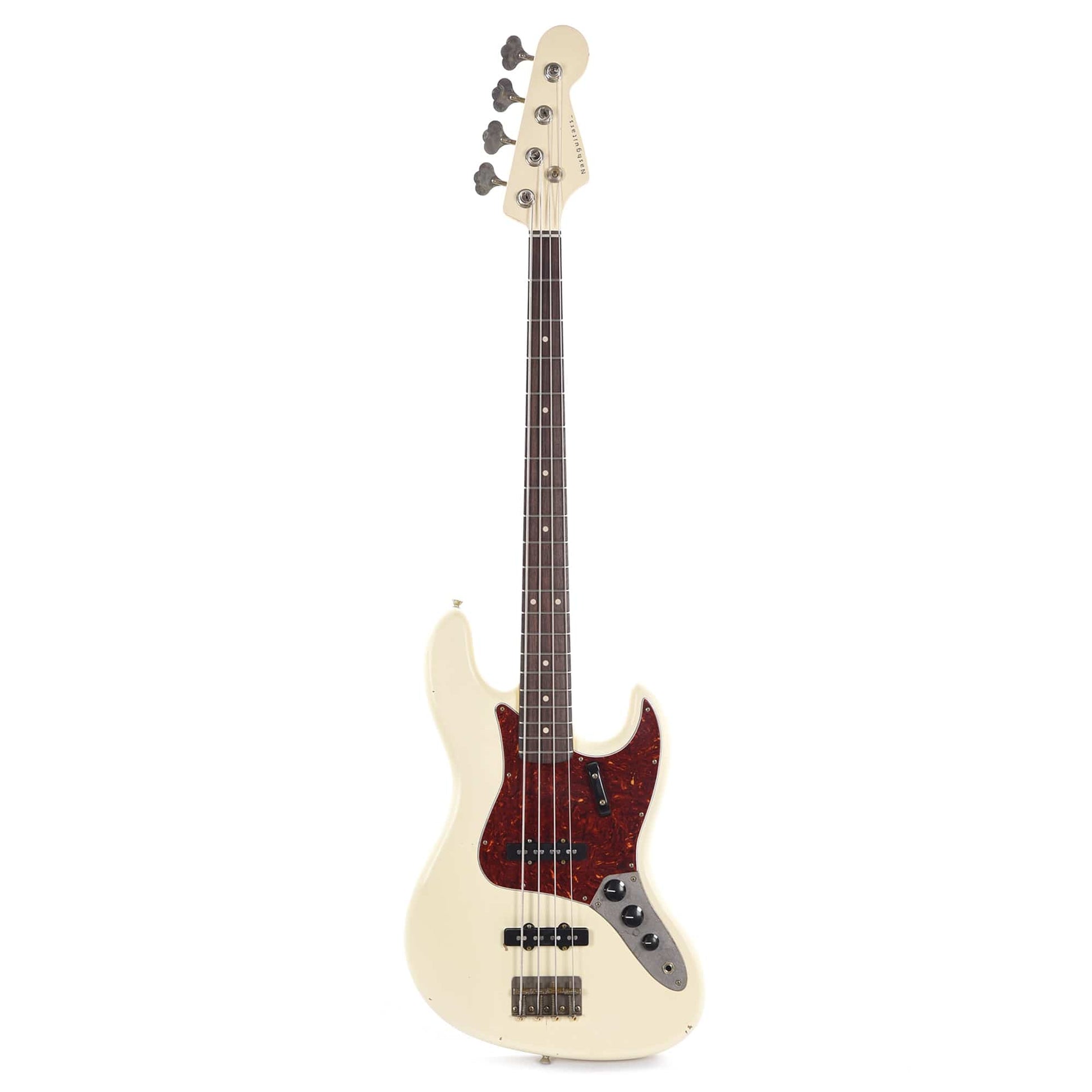 Nash JB-63 Olympic White Light Relic w/4-Ply Tortoise Pickguard, Matching Headstock, & Lollar Pickups Bass Guitars / 4-String